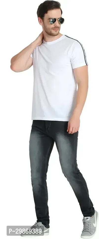 Stylish Cotton Blend T-shirt For Men-thumb5