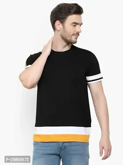 Stylish Cotton Blend T-shirt For Men-thumb0