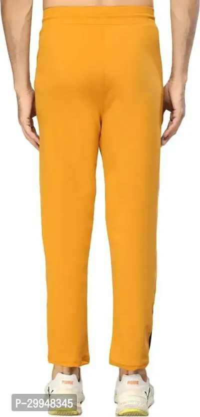 UNICUS APPAREL Solid Men Yellow Black Track Pants-thumb2