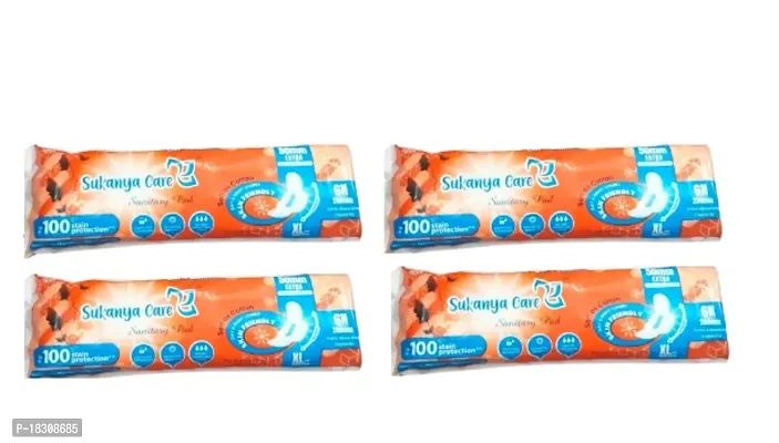 Sanitary Pads for Women, up to 100% leakage protection, Cottony Soft PACK OF 4, PER PACK 7 PADS-thumb0