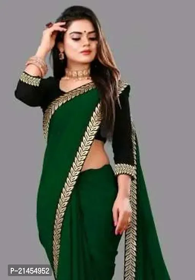 Beautiful Cotton Silk Saree With Separate Blouse For Women-thumb0