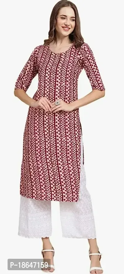 Stylish Digital Printed Straight Cotton Kurta For Women-thumb0