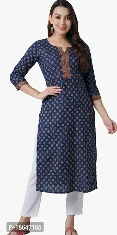 Stylish Digital Printed Straight Cotton Kurta For Women-thumb0