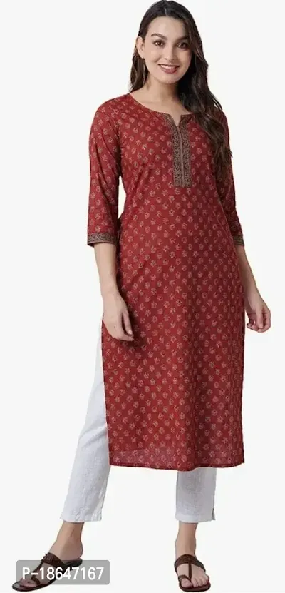 Stylish Digital Printed Straight Cotton Kurta For Women