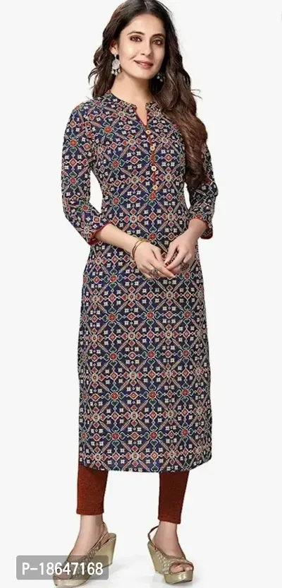 Stylish Digital Printed Straight Cotton Kurta For Women-thumb0