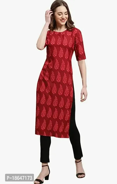 Stylish Digital Printed Straight Cotton Kurta For Women-thumb0