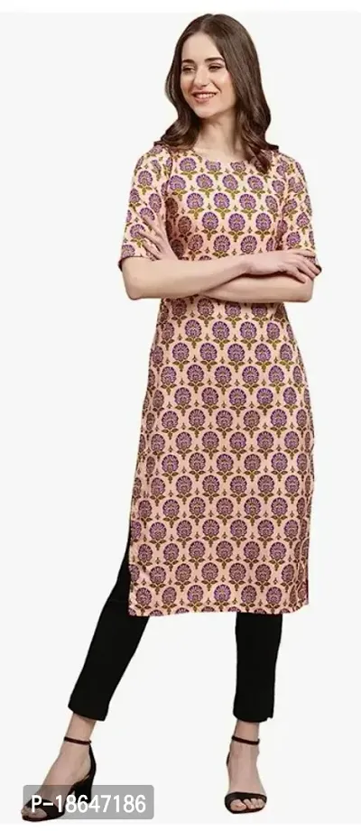 Stylish Digital Printed Straight Cotton Kurta For Women-thumb0