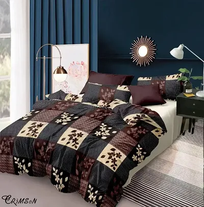 Poly Cotton Double Bedsheets with Pillow covers