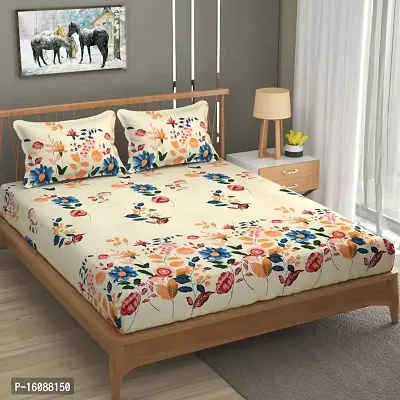 Fancy Glace Cotton Printed Bedsheet with 2 Pillow Covers