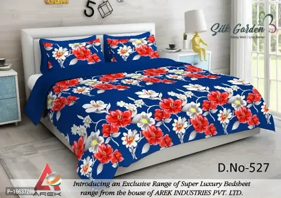 FIBRE TOUCH BLUE FLORAL QUEEN BEDSHEET 131 3d-thumb0