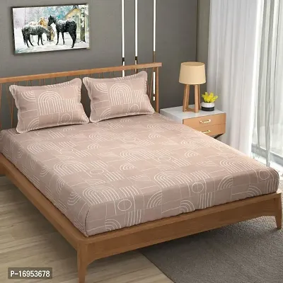 BROWN ABSTRACT KING FITTED BEDSHEETS