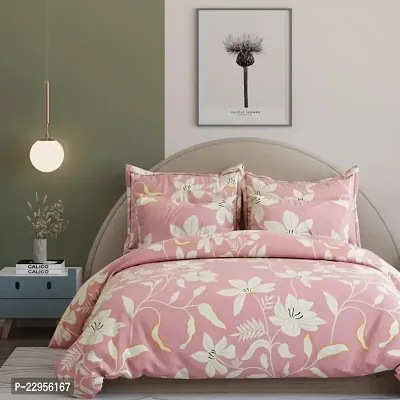 Fancy Glace Cotton Flat Printed Bedsheet with 2 Pillow Covers