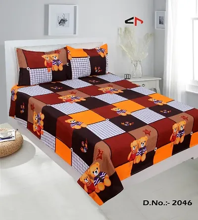 Printed Double Bedsheet with 2 Pillow Cover