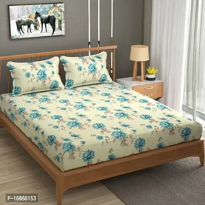 Fancy Glace Cotton Printed Bedsheet with 2 Pillow Covers