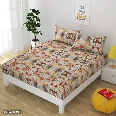Trendy Glace Cotton Bedsheet with 2 Pillowcover