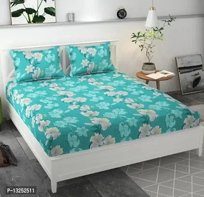 Classic Glace Cotton Printed Double Bedsheet with Pillow Covers