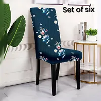 BLUE FLORAL ELASTIC CHAIR COVER-thumb1