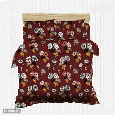 FIBRE TOUCH 3D BED SHEETS RED FLORAL