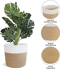 Jute  Cotton Planter Basket/Pot Bag, Plant Sack for Home Decor (Set of 2)-thumb3