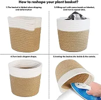 Jute  Cotton Planter Basket/Pot Bag, Plant Sack for Home Decor (Set of 2)-thumb4