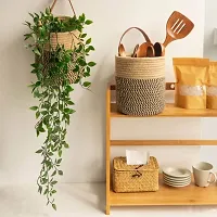 Jute  Cotton Planter Basket/Pot Bag, Plant Sack for Home Decor (Set of 2)-thumb2