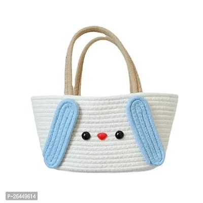 Jute Cotton Cute Bucket Bag Casual Woven Beach Women Handbag for Vacation