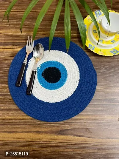 Braided Round Jute Placemats for Bed-Side Table, Center Table, Dining Table Mat or Table Placements Set of 2 Size