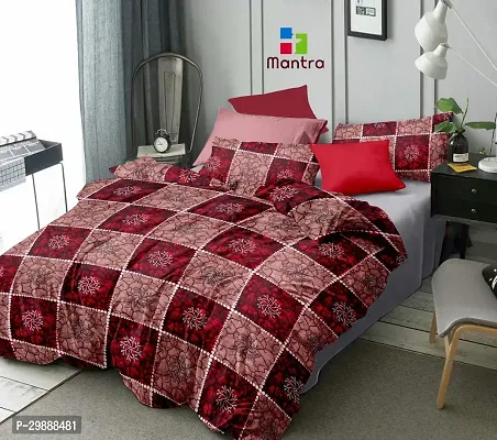 Stylish Microfiber Double Bedsheet with Two Pillow Covers