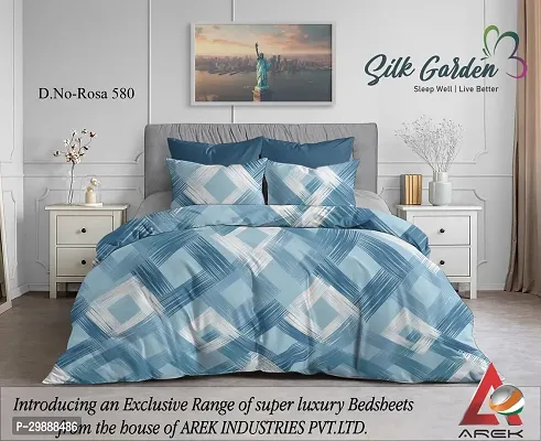 Stylish Microfiber Double Bedsheet with Two Pillow Covers