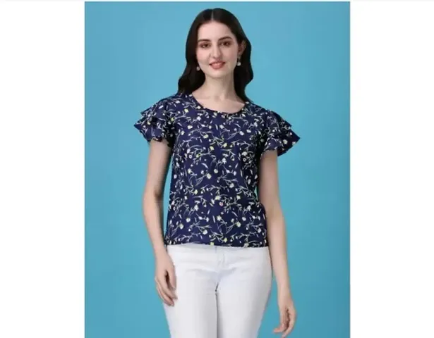 Fancy Poly Crepe Top for Women