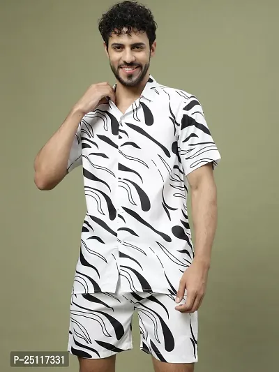 Stylish White Cotton Blend Night Suits For Men