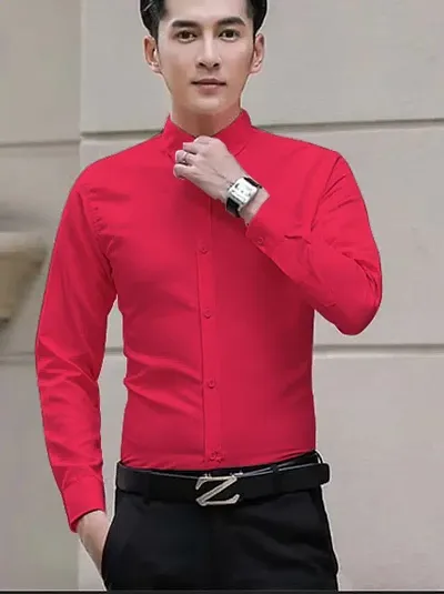 Stylish Lycra Solid Long Sleeve Formal Shirts For Men