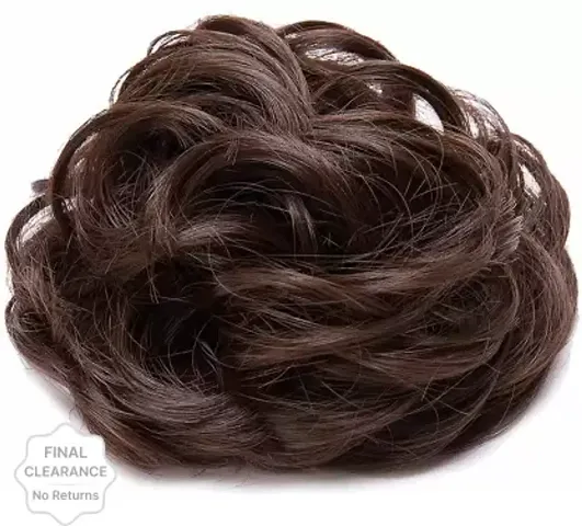 PrimeBerry Artificial Hair Extension Juda Hair Rubber Band Bun Brown(Pack Of 1)