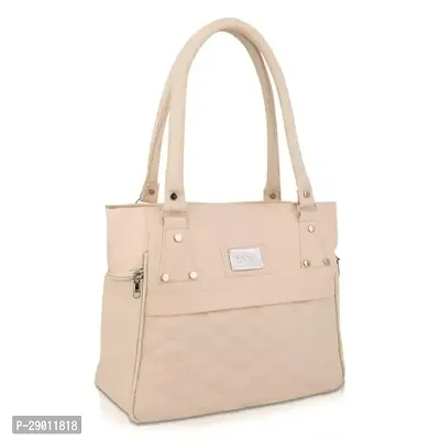 Stylish Khaki PU Solid Handbags For Women-thumb0