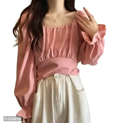 Women's Cotton Blend Delta Office Lady Sweetheart Neck Off Shoulder Solid Tops Women Long Sleeve Loose Clothes-thumb0