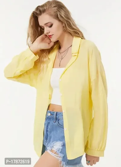 Fancy Partywear Women Yellow Shirt