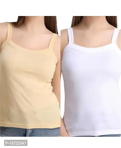 Stylish Multicoloured Cotton Solid Regular Camisoles For Women