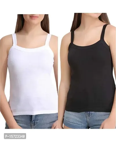 Stylish Multicoloured Cotton Solid Regular Camisoles For Women-thumb0