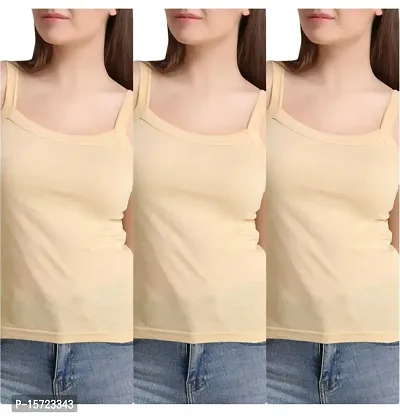 Stylish Multicoloured Cotton Solid Regular Camisoles For Women-thumb0