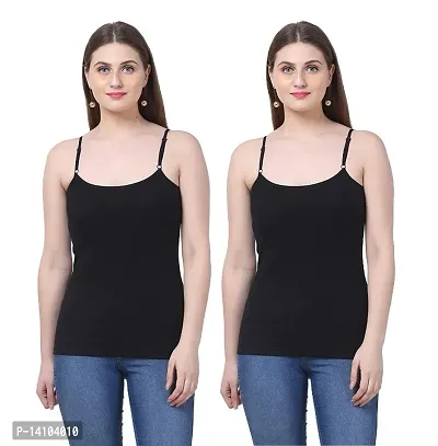 Stylish Camisole Slip For Womens  Girls With Adjustable Strap Camisole (Pack of 2)-thumb0