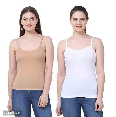 Stylish Camisole Slip For Womens  Girls With Adjustable Strap Camisole (Pack of 2)