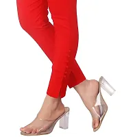 Multicoloured Cotton Lycra Elasticated Trousers   Capris For Women-thumb3