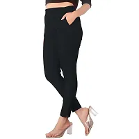 Multicoloured Cotton Lycra Elasticated Trousers   Capris For Women-thumb4