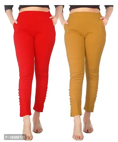Women Cotton Lycra Stretchable Cigarette Trouser Pant Combo set of 2-thumb0