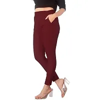 Women Cotton Lycra Stretchable Cigarette Trouser Pant Combo set of 2-thumb3