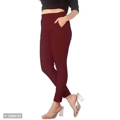 Women Cotton Lycra Stretchable Cigarette Trouser Pant Combo set of 2-thumb4