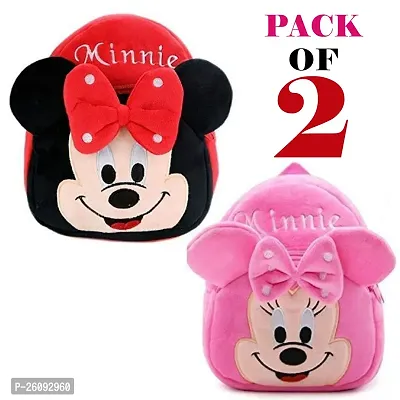 Kids School Bag Soft Plush Backpacks Cartoon Boys Girls Baby (2-5 Years) (pack of 2 bags) ||kids bag||kids school bag||-thumb0