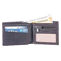 DRYZTOR Artificial/PU Leather Wallet for Men - 02 Currency Compartments 02 Hidden Pocket 3 Credit Card Slots 01 Coin Pocket-thumb1