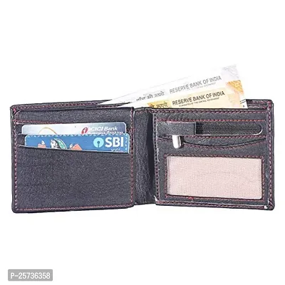 DRYZTOR Artificial/PU Leather Wallet for Men - 02 Currency Compartments 02 Hidden Pocket 3 Credit Card Slots 01 Coin Pocket-thumb2