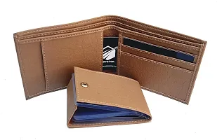 DRYZTOR PU Leather Credit Debit Card Holder Money Album Wallet Purse for Men's -Beige-thumb2